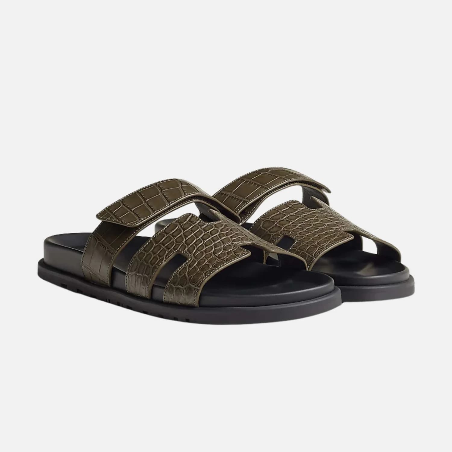Hermes Crocodile Slippers